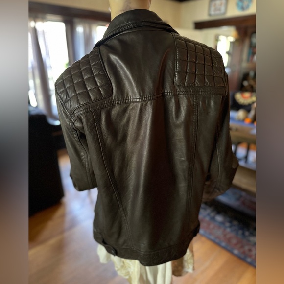 ALL SAINTS Mens Quilted Leather Jacket - Picture 3 of 6